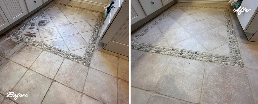 Floor Before and After a Superb Grout Sealing in Marydel, MD